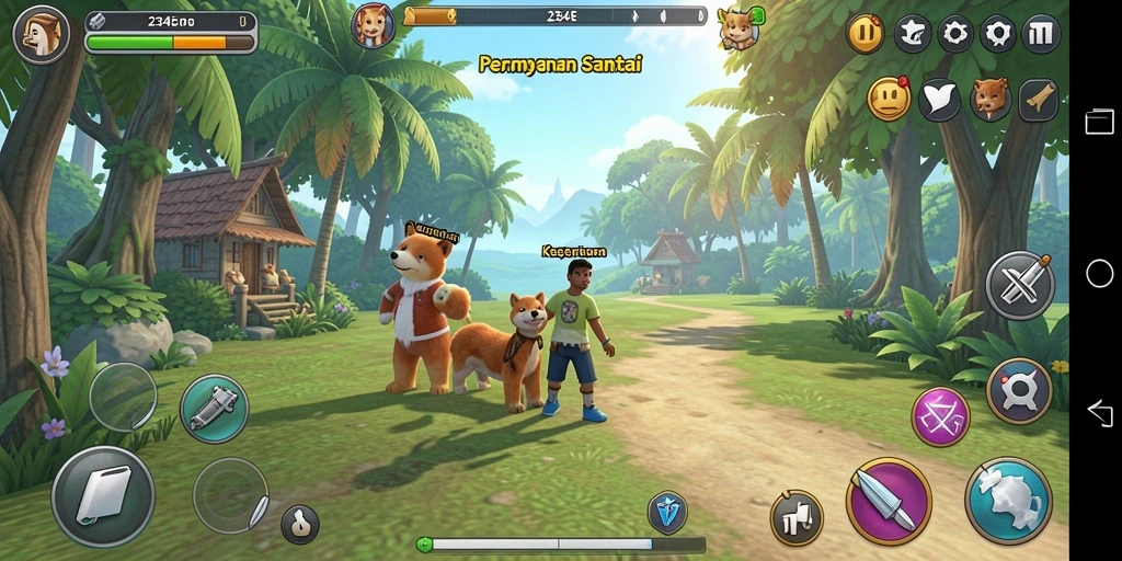 Screenshot menunjukkan gameplay menarik dan seru dari 234E.