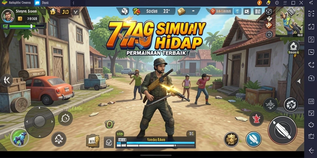 Tangkapan layar utama 77AG menunjukkan gameplay simulasi kota yang mendalam.