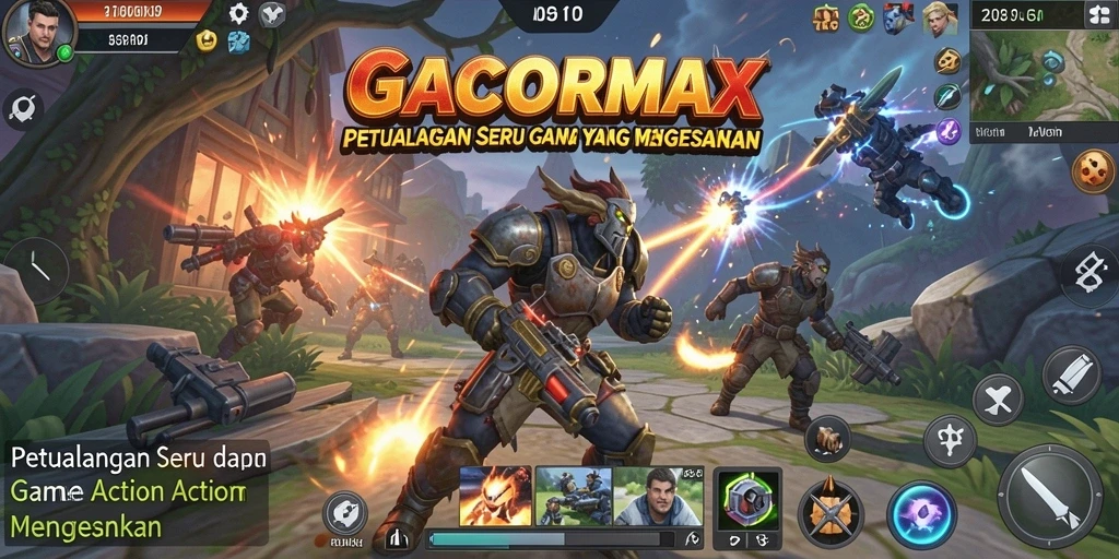 Gambaran aksi seru dalam permainan GACORMAX dengan grafis yang menakjubkan.