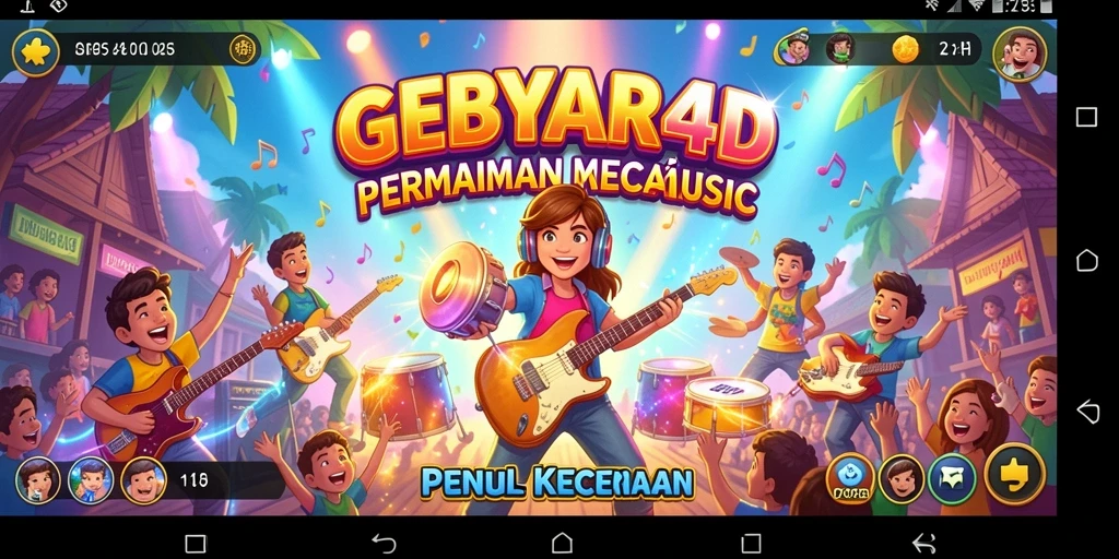 Screenshot gameplay GEBYAR4D menampilkan keseruan bermain musik.