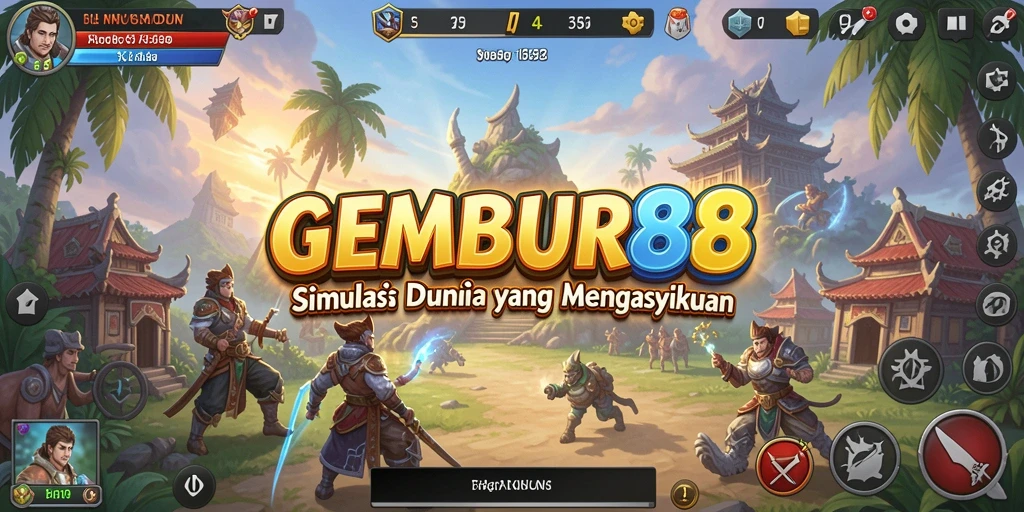 Screenshot gameplay GEMBUR88 yang menunjukkan interaksi karakter dalam simulasi.