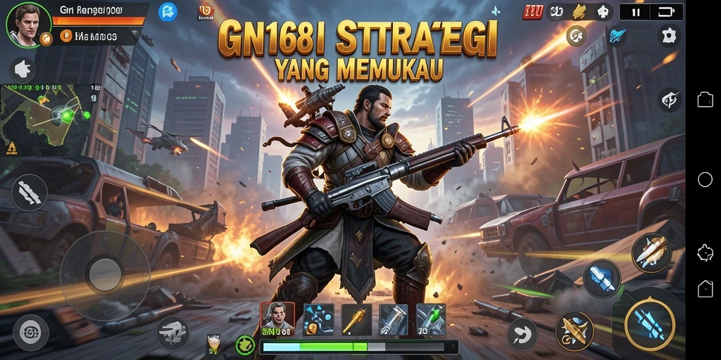 Tampilan gameplay GN168 yang menegangkan dalam pertempuran strategi.