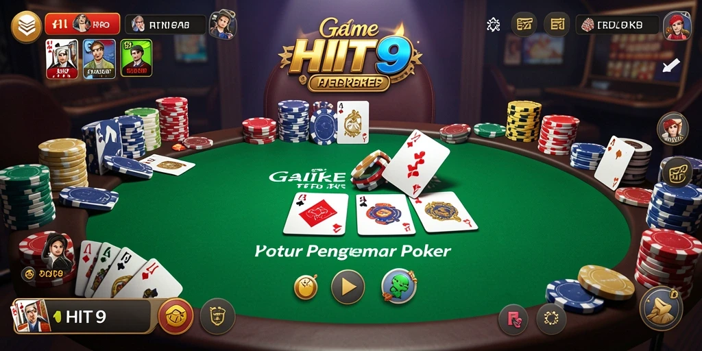 Screenshot gameplay HIT9 menampilkan aksi seru poker online.