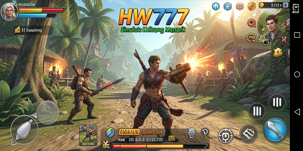 Tampilan gameplay HW777 yang menggambarkan momen-momen interaktif dan kreatif.