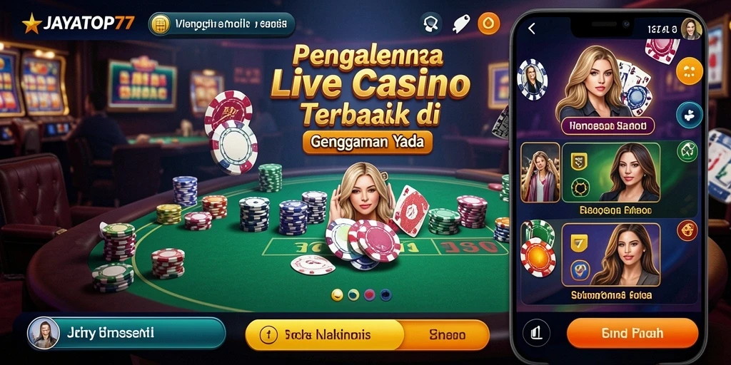 Tampilan gameplay Live Casino yang mengesankan di JAYATOP77.