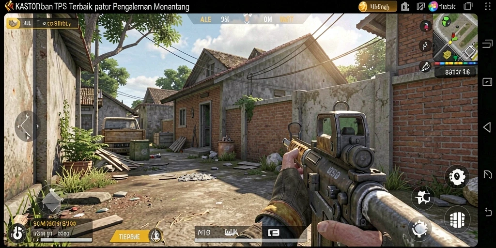 Tangkapan layar KASTOTO menampilkan aksi seru dalam gameplay TPS.