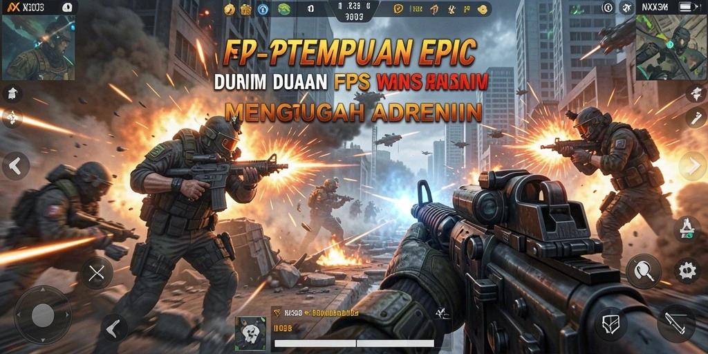 Screenshot utama NX303 menampilkan aksi seru dalam gameplay FPS.