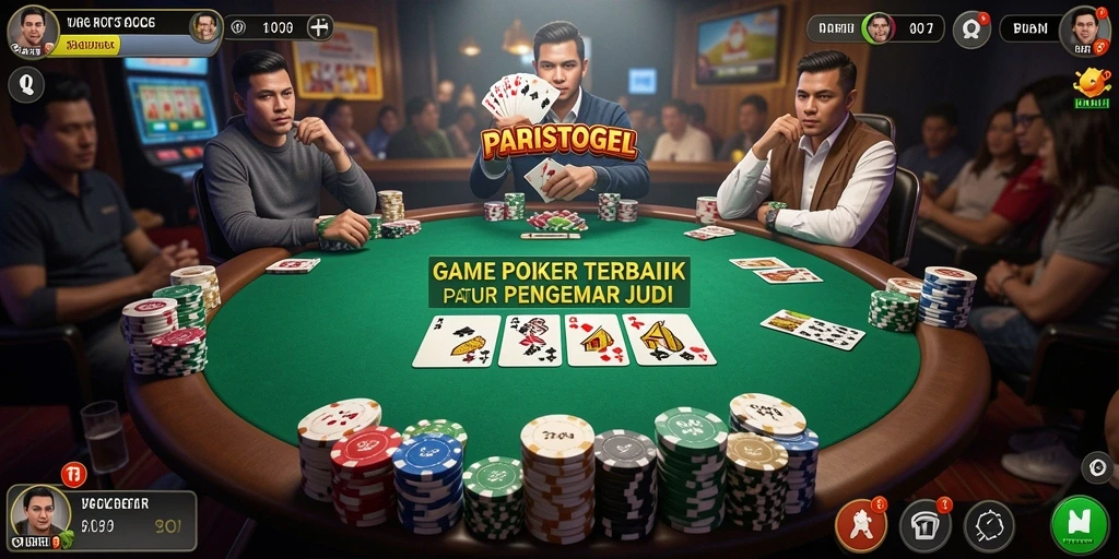 Tangkapan layar gameplay seru dari permainan poker PARISTOGEL.