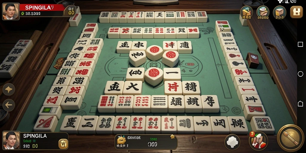 Screenshot gameplay SPINGILA menampilkan aksi seru permainan Mahjong.