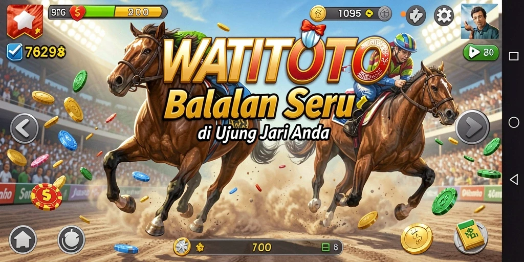 Screenshot utama WATITOTO menampilkan aksi balapan yang mendebarkan.