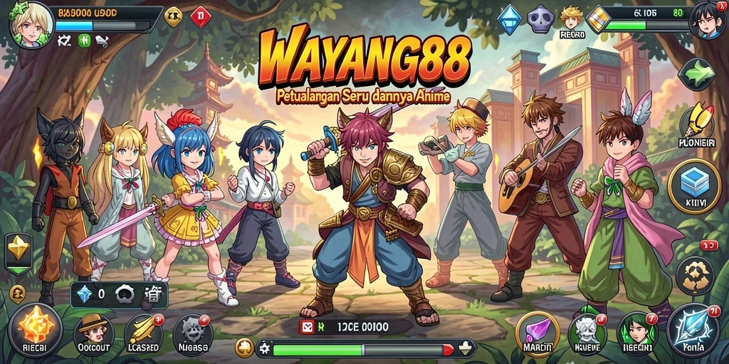 Screenshot menunjukkan aksi pertarungan epik dalam game Anime.