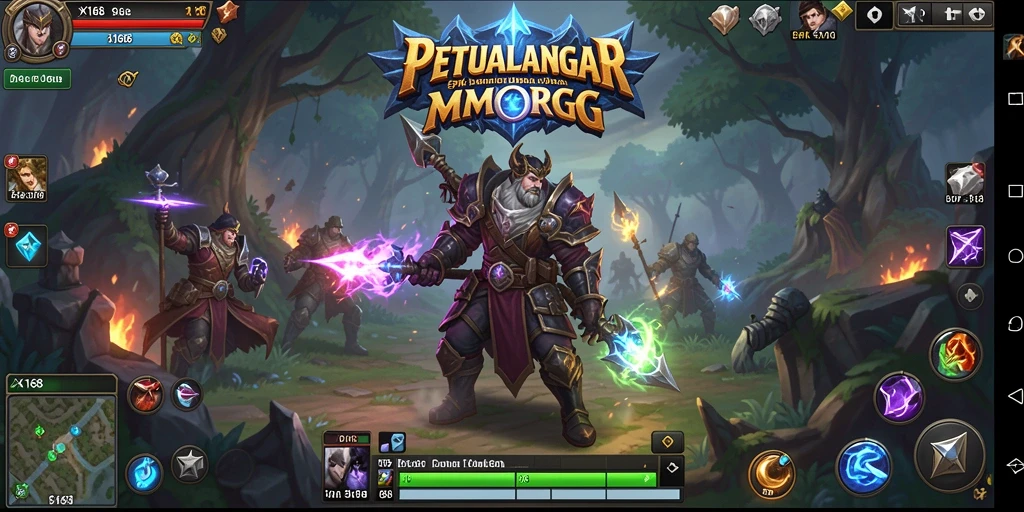 Tangkapan layar dari X168 menunjukkan pertarungan epik dalam dunia MMORPG.